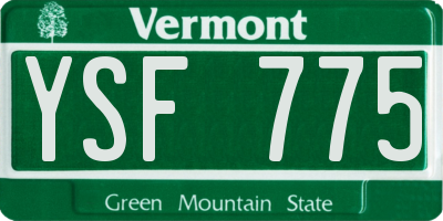 VT license plate YSF775