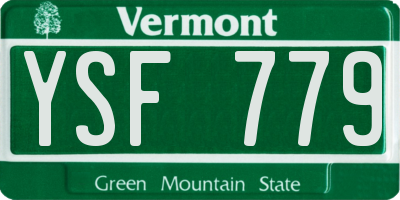 VT license plate YSF779