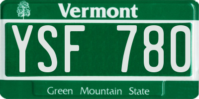 VT license plate YSF780
