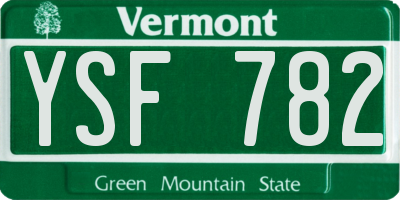 VT license plate YSF782