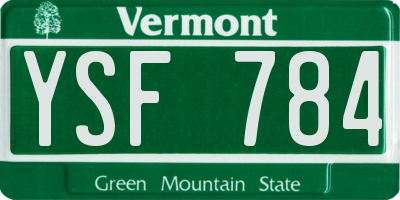 VT license plate YSF784