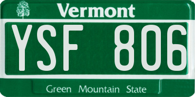 VT license plate YSF806