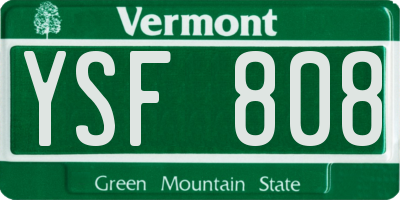VT license plate YSF808