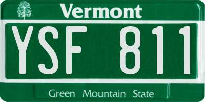 VT license plate YSF811
