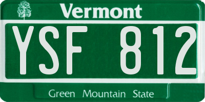 VT license plate YSF812