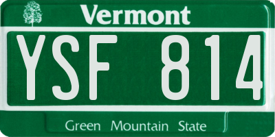 VT license plate YSF814
