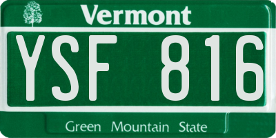 VT license plate YSF816