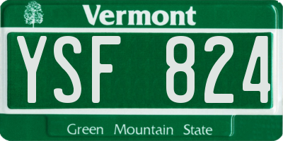 VT license plate YSF824