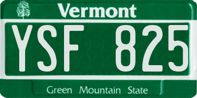 VT license plate YSF825