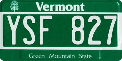 VT license plate YSF827
