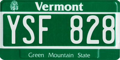 VT license plate YSF828