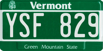 VT license plate YSF829