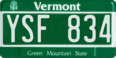 VT license plate YSF834