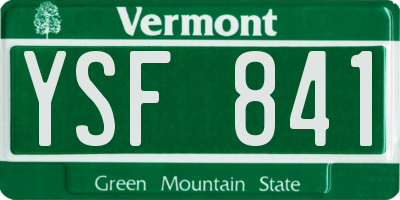 VT license plate YSF841