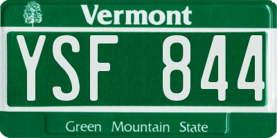 VT license plate YSF844