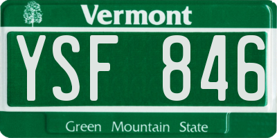 VT license plate YSF846