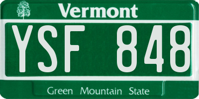 VT license plate YSF848