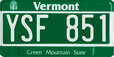 VT license plate YSF851