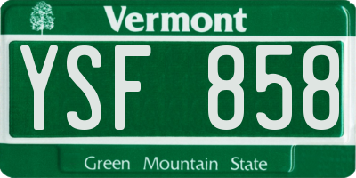 VT license plate YSF858
