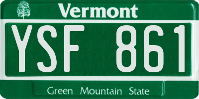VT license plate YSF861