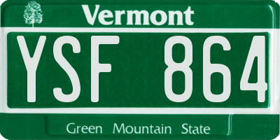 VT license plate YSF864