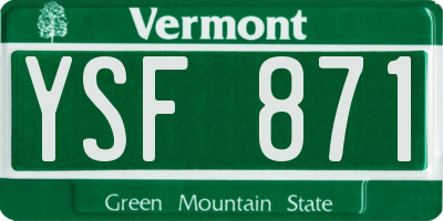 VT license plate YSF871