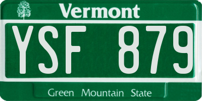VT license plate YSF879