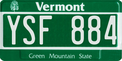 VT license plate YSF884
