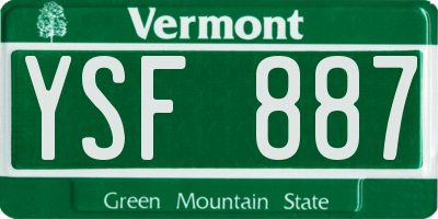 VT license plate YSF887