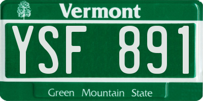 VT license plate YSF891