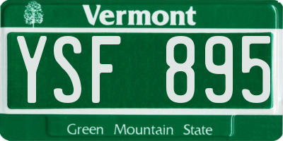 VT license plate YSF895