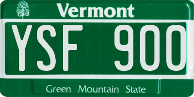 VT license plate YSF900
