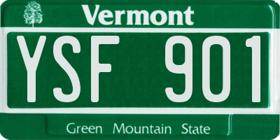 VT license plate YSF901