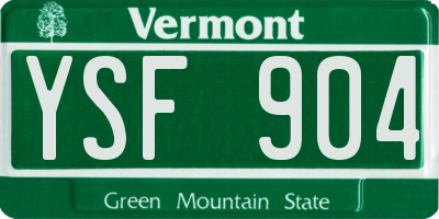 VT license plate YSF904