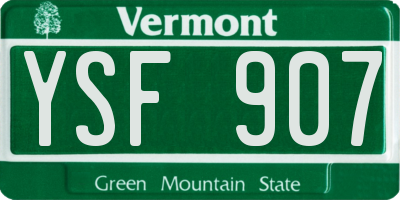 VT license plate YSF907