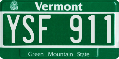 VT license plate YSF911