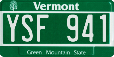 VT license plate YSF941