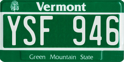 VT license plate YSF946