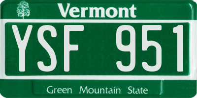 VT license plate YSF951