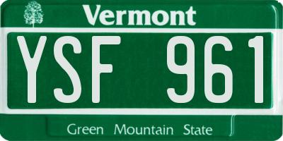 VT license plate YSF961