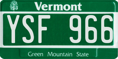 VT license plate YSF966