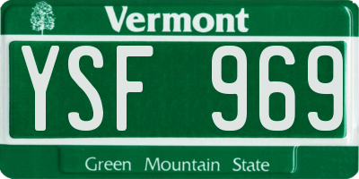 VT license plate YSF969
