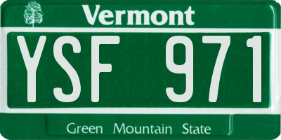 VT license plate YSF971