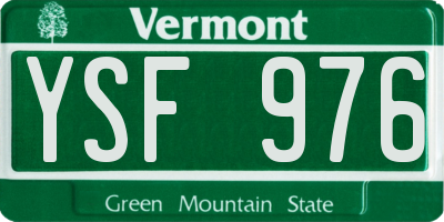 VT license plate YSF976