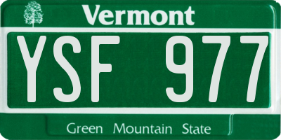 VT license plate YSF977