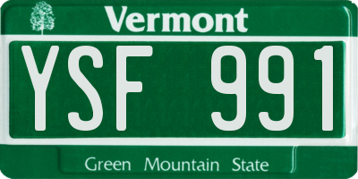 VT license plate YSF991
