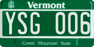 VT license plate YSG006