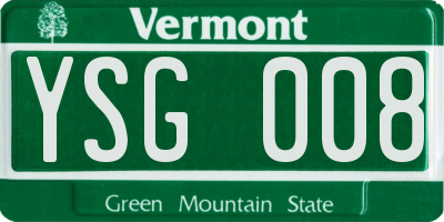 VT license plate YSG008