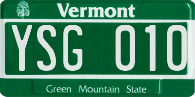 VT license plate YSG010