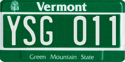 VT license plate YSG011